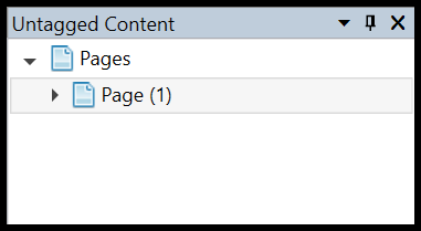 The Untagged Content panel open with the pages individually listed. 