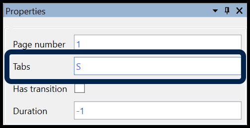 The Properties panel as related to the Untagged Content. The tabbing order is identified. 