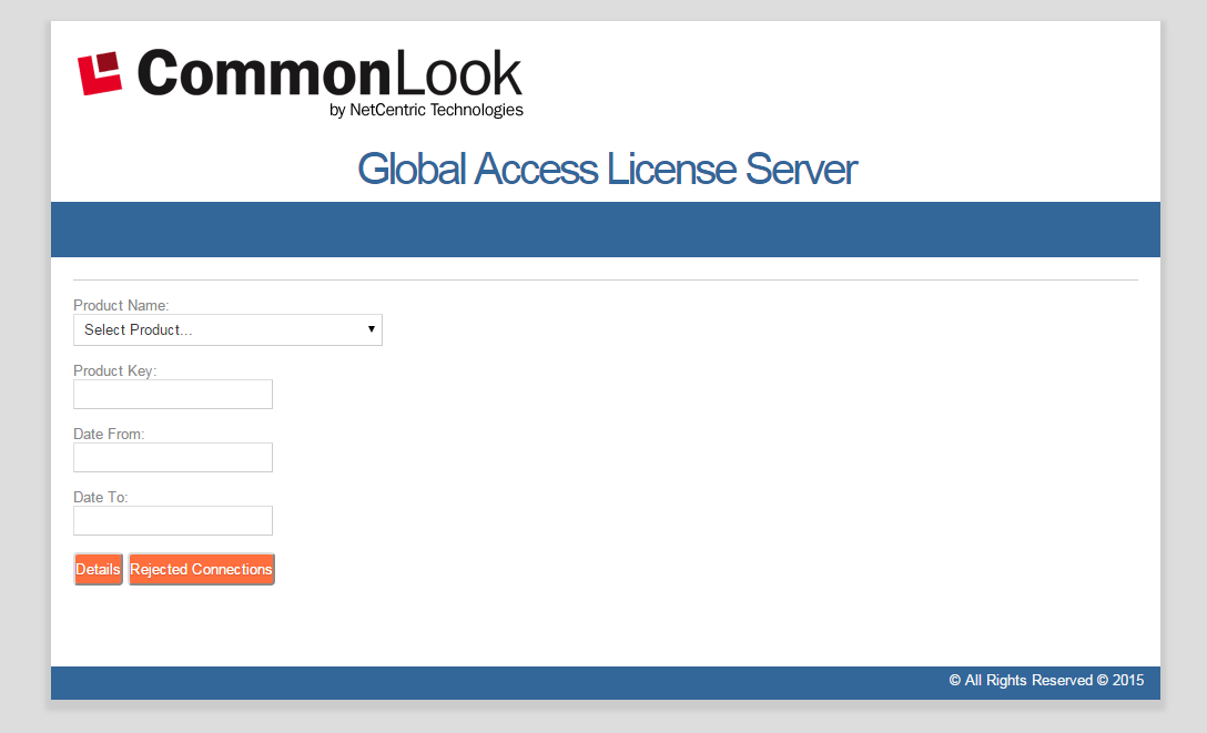 Screen shot of the Licensing Server Reporter window. 