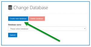 The button to Create a New Database. 