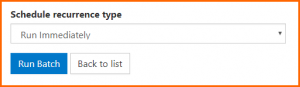 The "Run Immediately" option in CommonLook Dynamic batch scheduling.